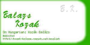 balazs kozak business card