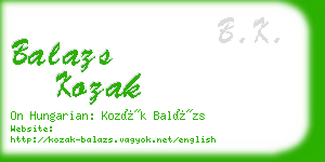 balazs kozak business card